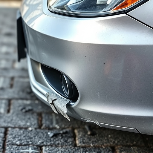 damaged car bumper