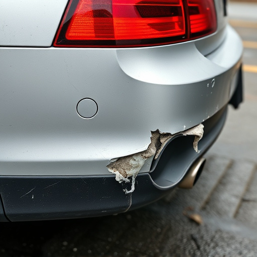 damaged car bumper