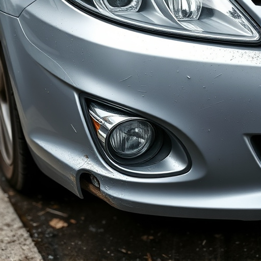 damaged car bumper