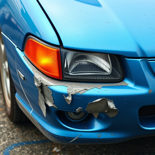damaged car bumper