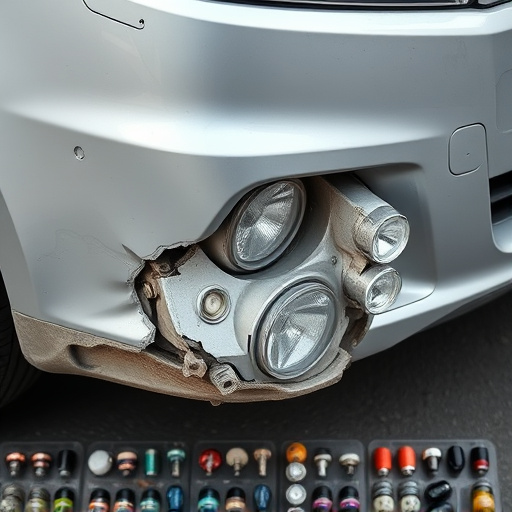 damaged car bumper