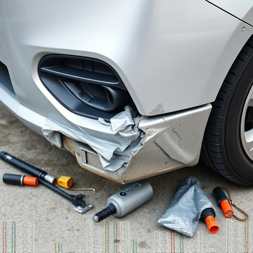 damaged car bumper