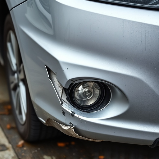 damaged car bumper