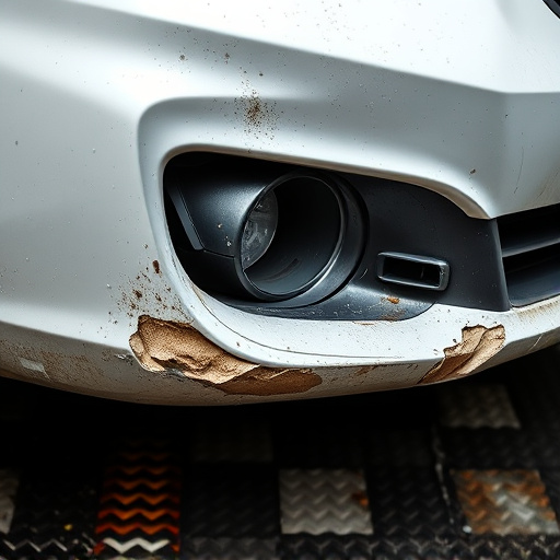 damaged car bumper