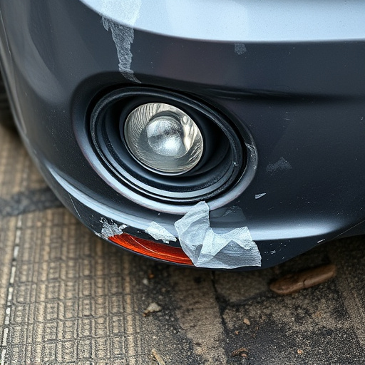 damaged car bumper