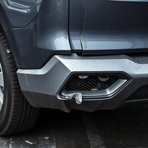damaged car bumper