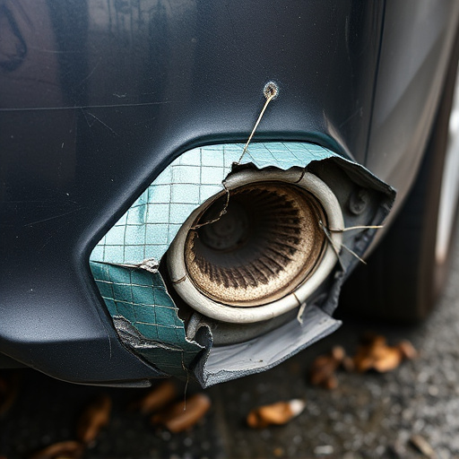 damaged car bumper