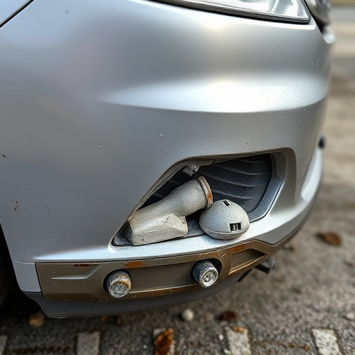 damaged car bumper
