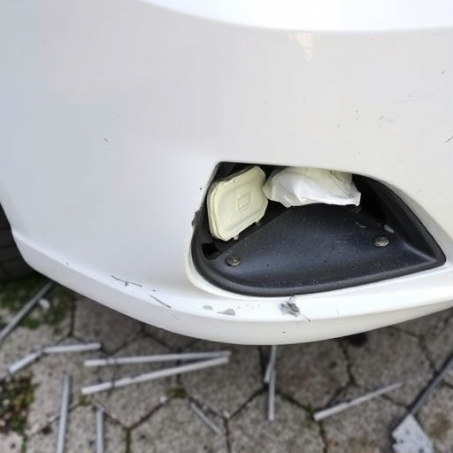 damaged car bumper