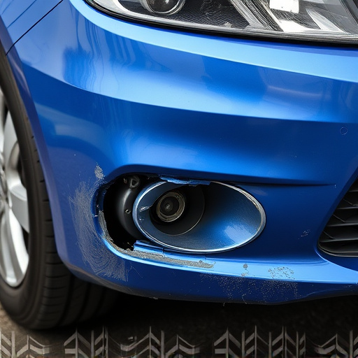 damaged car bumper
