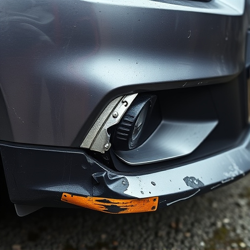 damaged car bumper
