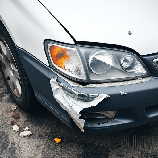 damaged car bumper