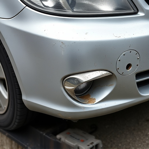 damaged car bumper