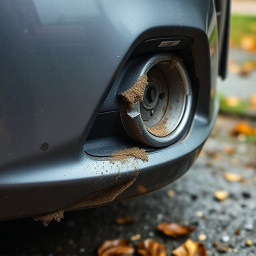damaged car bumper