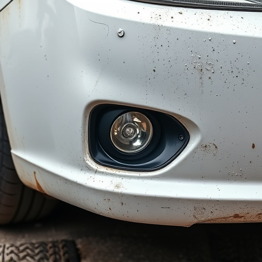 damaged car bumper