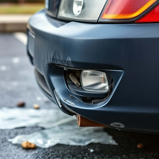 damaged car bumper