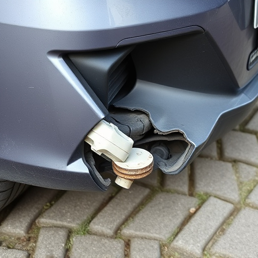 damaged car bumper