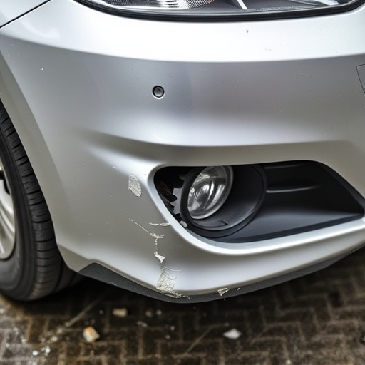 damaged car bumper