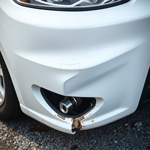 damaged car bumper