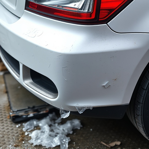 damaged car bumper