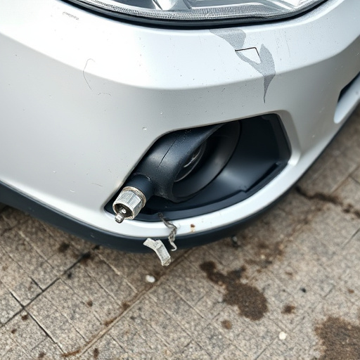damaged car bumper