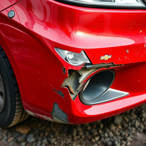 damaged car bumper