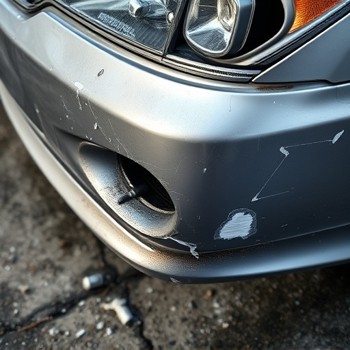 damaged car bumper