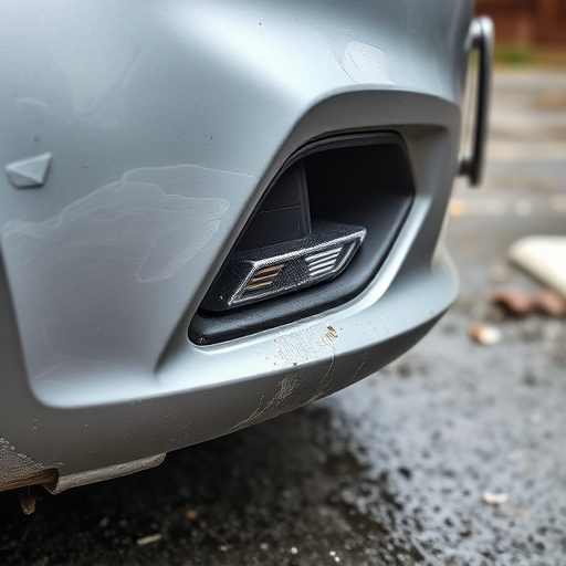damaged car bumper