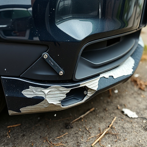 damaged car bumper