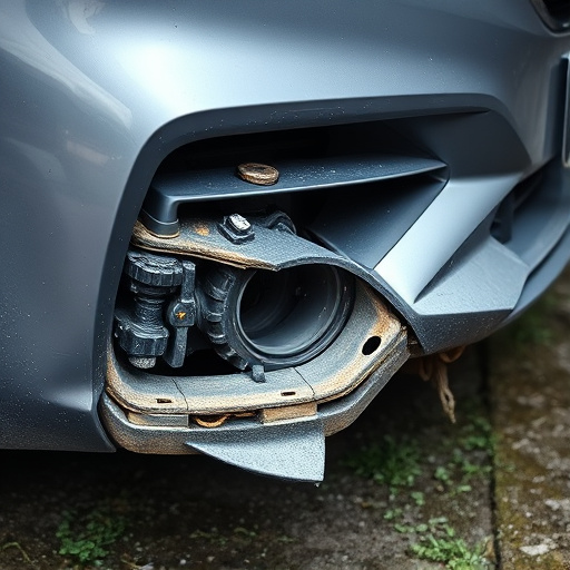 damaged car bumper