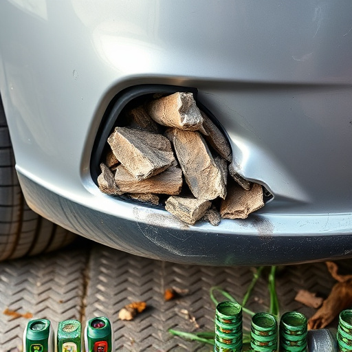 damaged car bumper