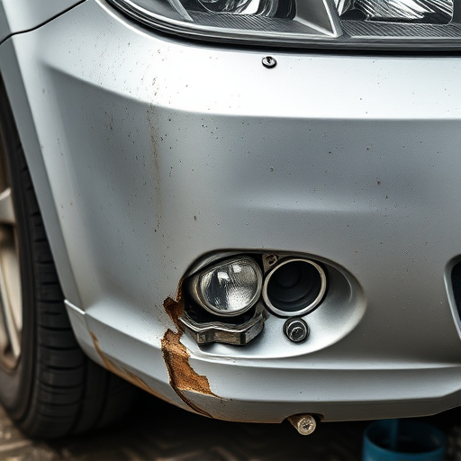 damaged car bumper