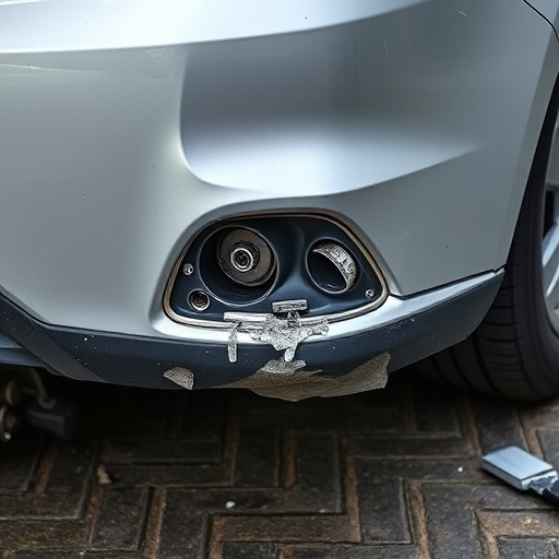 damaged car bumper