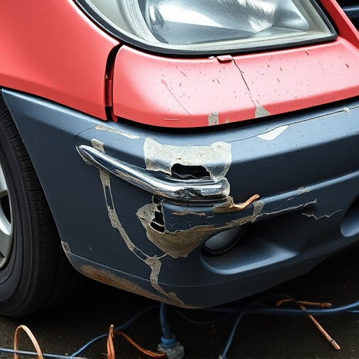 damaged car bumper