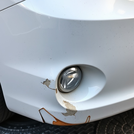 damaged car bumper