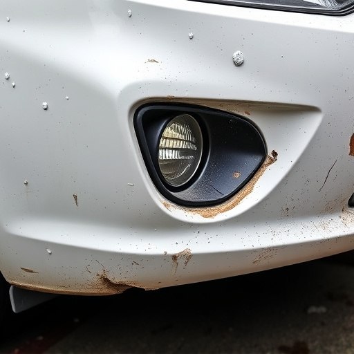 damaged car bumper
