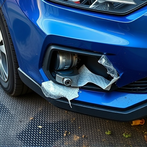 damaged car bumper