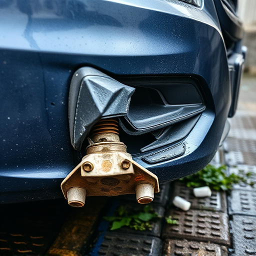damaged car bumper