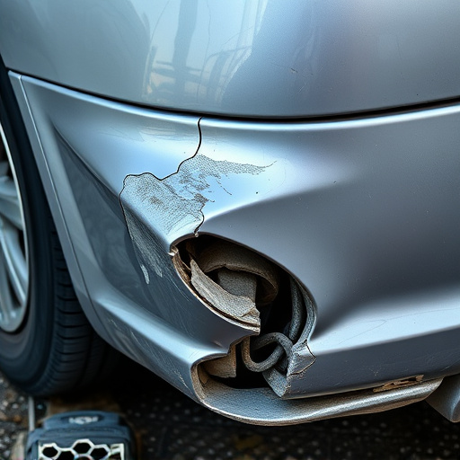 damaged car bumper