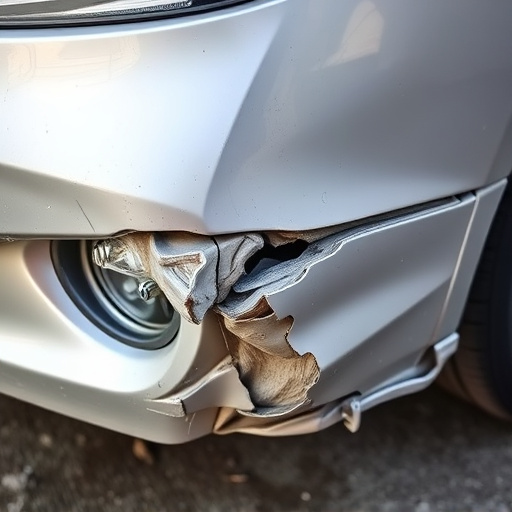 damaged car bumper