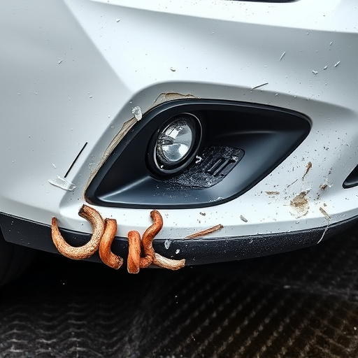 damaged car bumper