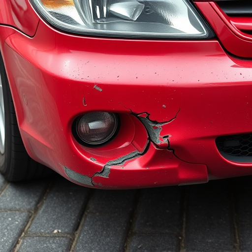 damaged car bumper