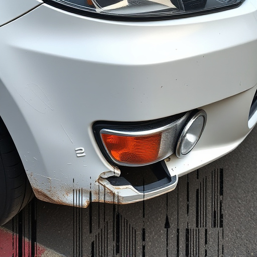 damaged car bumper