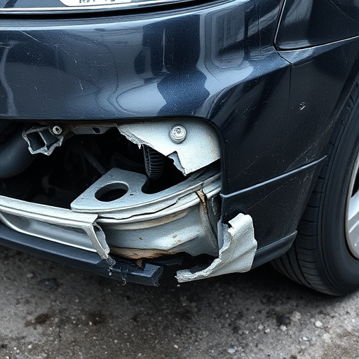 damaged car bumper