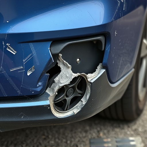 damaged car bumper