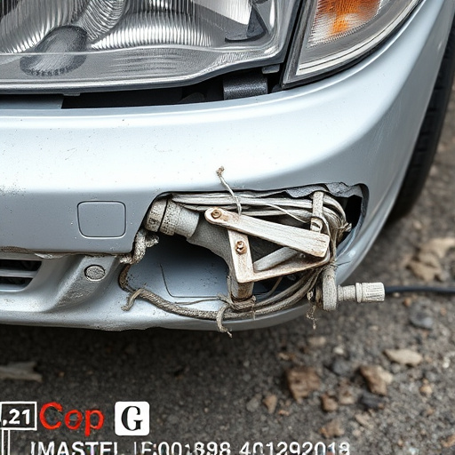damaged car bumper