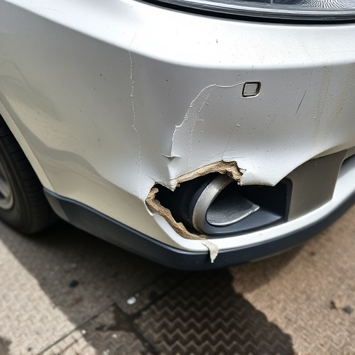 damaged car bumper