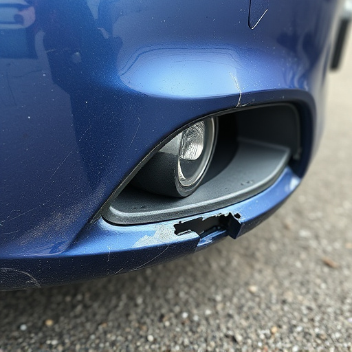 damaged car bumper