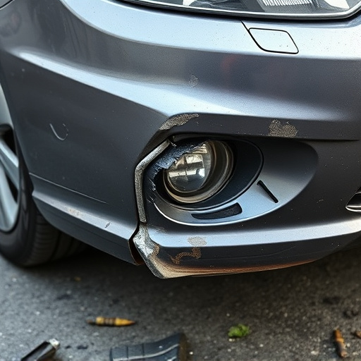 damaged car bumper
