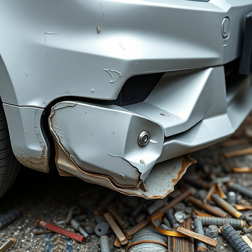 damaged car bumper